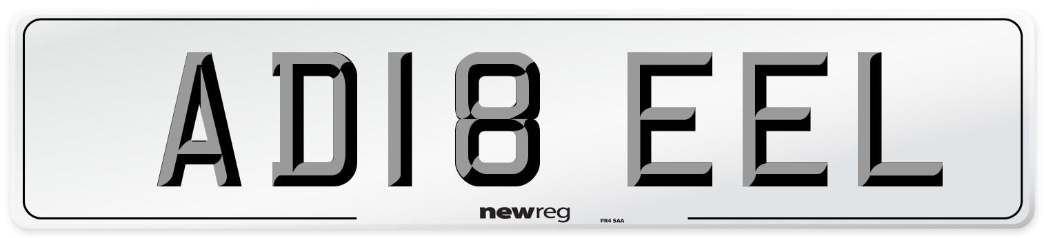 AD18 EEL Number Plate from New Reg